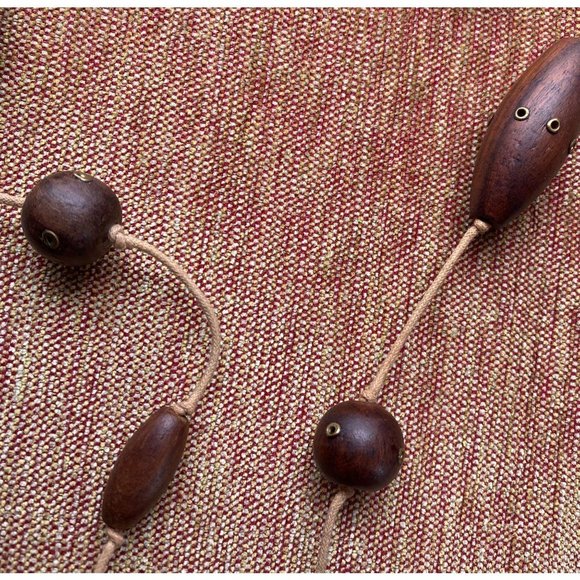 Boho Wood , Leather and Metal Unbranded Necklace 14" - Picture 5 of 7